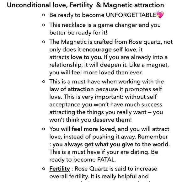 NWT The Crystal Babes Magic Necklace- The Magnetic (Rose Quartz) - Gold - Picture 3 of 3